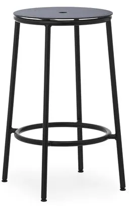 Normann Copenhagen Circa Sgabello H65 Nero/Nero Alluminio