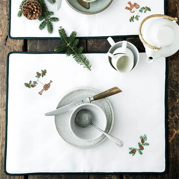 Langkilde & Søn - Set da tavola di Natale con tromba - 38 x 50 cm.