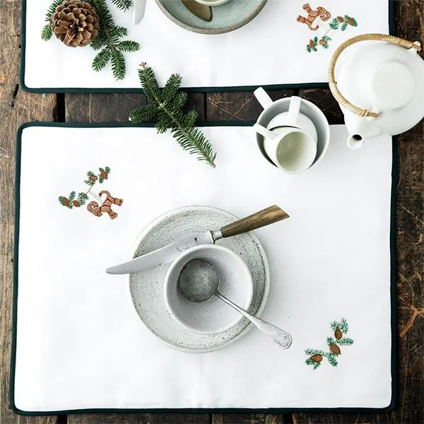 Langkilde & Søn - Set da tavola di Natale con capro di Natale - 38 x 50 cm.