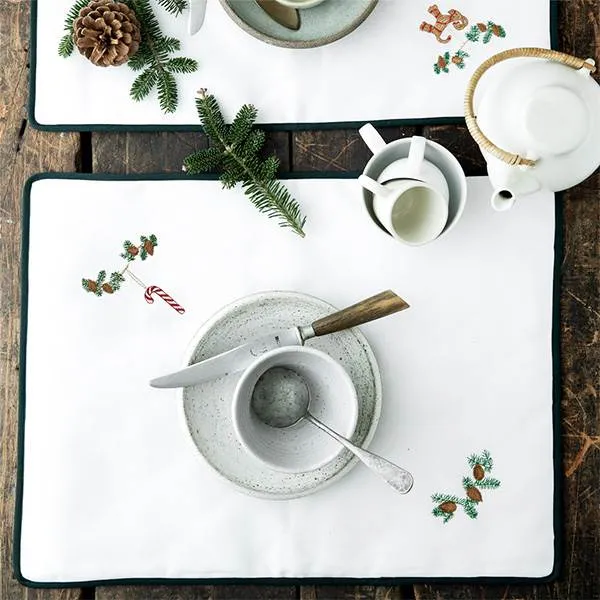 Langkilde & Søn - Set da tavola di Natale con bastoncino di zucchero - 38 x 50 cm.