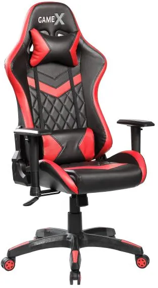 GameX GameX Lopez pelle sintetica nero/rosso 70x65x134cm