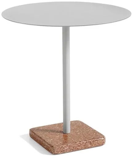 Tavolo da caffè da esterno HAY Terrazzo Ø70 Sky Grey/Rosso Terrazzo