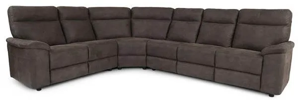 Divano angolare Hampton - tessuto grigio-marrone - Variante 23