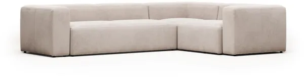 Blok, Divano angolare, beige, H69x320x230 cm, Tessuto