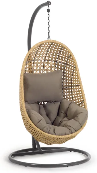 Cira, Sedia sospesa da esterno con supporto, nera, H197x105x105 cm