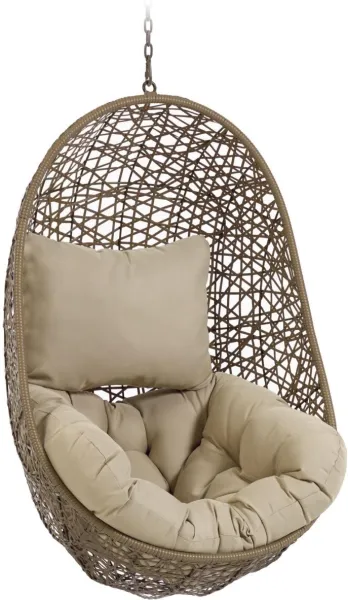 Florina, Sedia sospesa da esterno, naturale, rattan