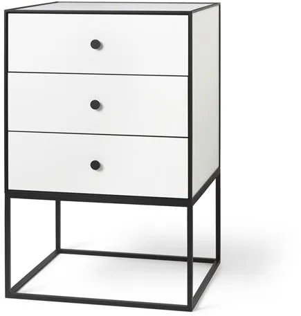 Audo Frame 49 Tavolino Laterale Con 3 Cassetti Bianco