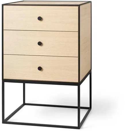 Audo Frame 49 Tavolino Laterale Con 3 Cassetti Rovere