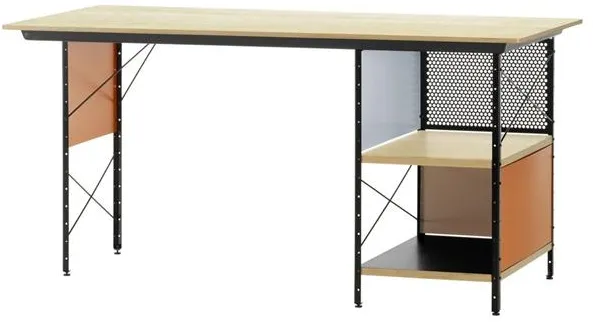 Vitra Eames EDU Scrivania Nero/Arancione/Blu/Betulla
