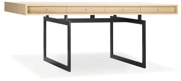 Karakter Office Desk Rovere Laccato Bianco/Grigio