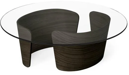 Sibast Furniture No 7 Lounge -sedia in noce Ø90 Pelle Grigia