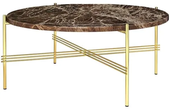 Tavolino GUBI TS Ø80 Marmo/Marrone Emperador